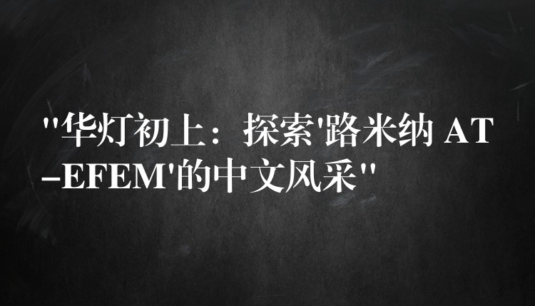 “华灯初上：探索’路米纳 AT-EFEM’的中文风采”