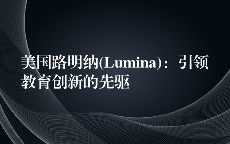 美国路明纳(Lumina)：引领教育创新的先驱