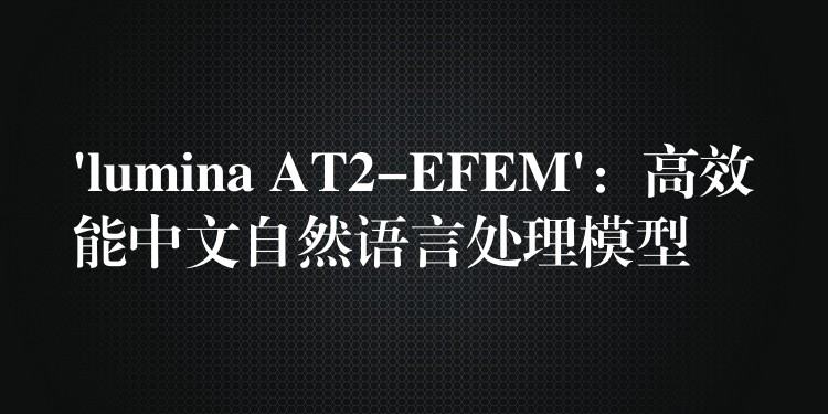 ‘lumina AT2-EFEM’：高效能中文自然语言处理模型