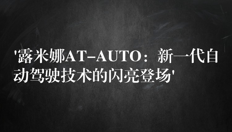 ‘露米娜AT-AUTO：新一代自动驾驶技术的闪亮登场’