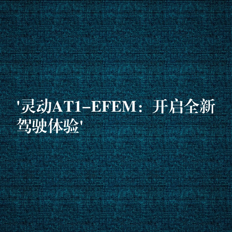 ‘灵动AT1-EFEM：开启全新驾驶体验’