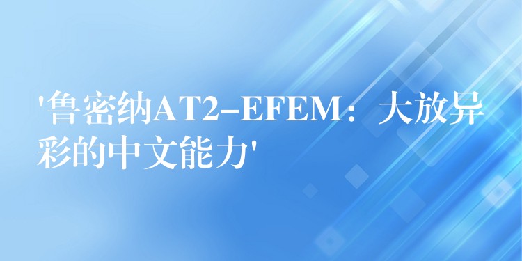 ‘鲁密纳AT2-EFEM：大放异彩的中文能力’