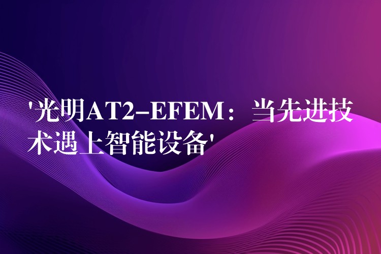 ‘光明AT2-EFEM：当先进技术遇上智能设备’