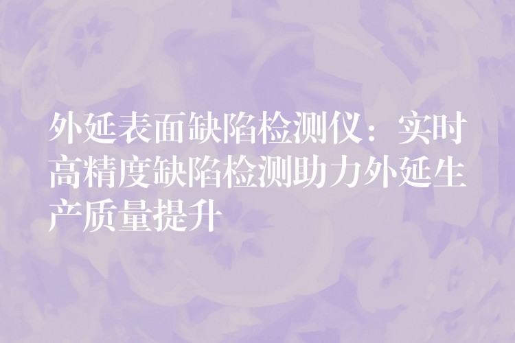 外延表面缺陷检测仪：实时高精度缺陷检测助力外延生产质量提升