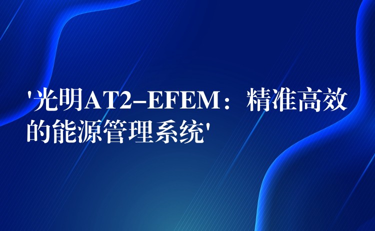 ‘光明AT2-EFEM：精准高效的能源管理系统’