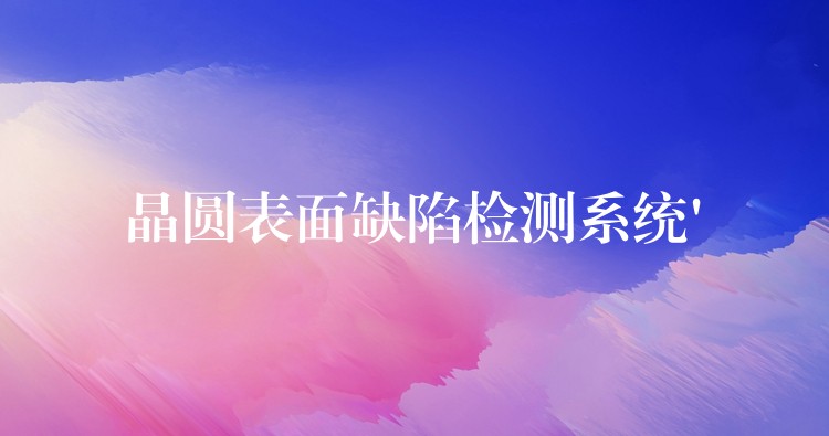 晶圆表面缺陷检测系统’