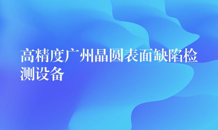 高精度广州晶圆表面缺陷检测设备