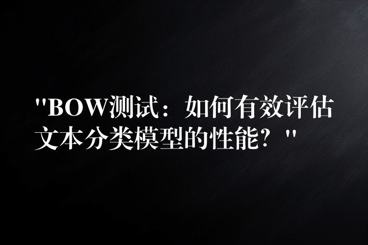 “BOW测试：如何有效评估文本分类模型的性能？”